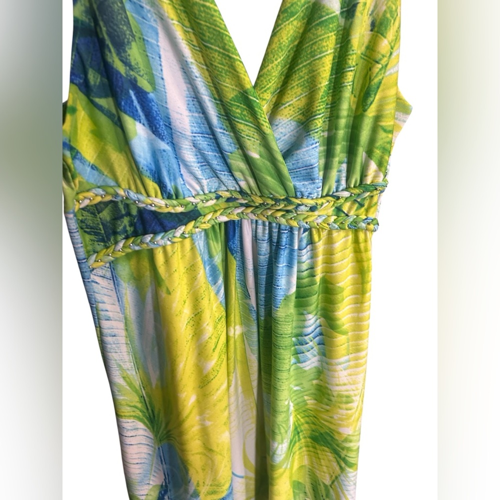 JohnPaulRichard Green & Blue Tropical Maxi Dress - Picture 3 of 4